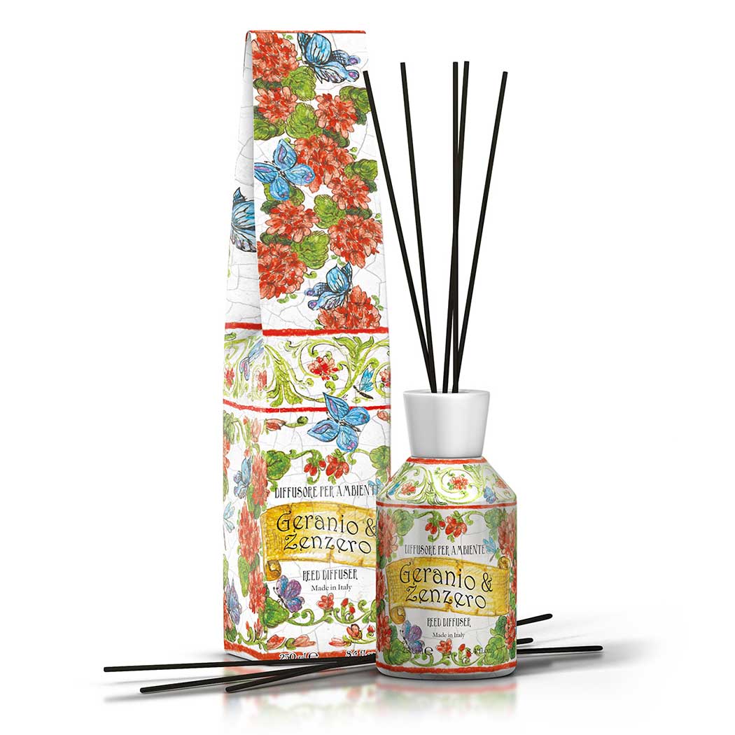Geranio e Zenzero - Diffusore per ambiente con bacchette - Rudy